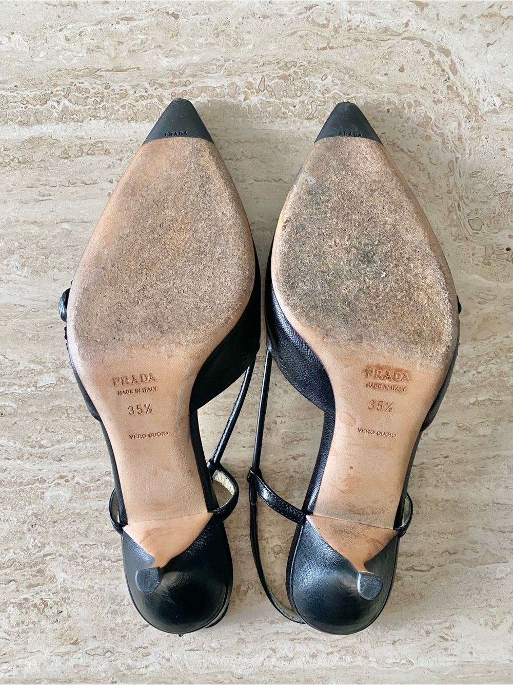 Vintage Prada Rosette Slingback Heels - Picture 10 of 10